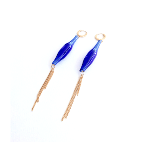 Boucles d'oreilles "Amphora" bleues